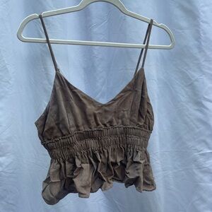 Brown crop top cami
